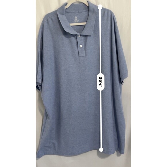 HB Harbor Bay Polo Short Sleeve Collared Button Neck Blue Gray Men’s Size 5XL - Picture 6 of 6